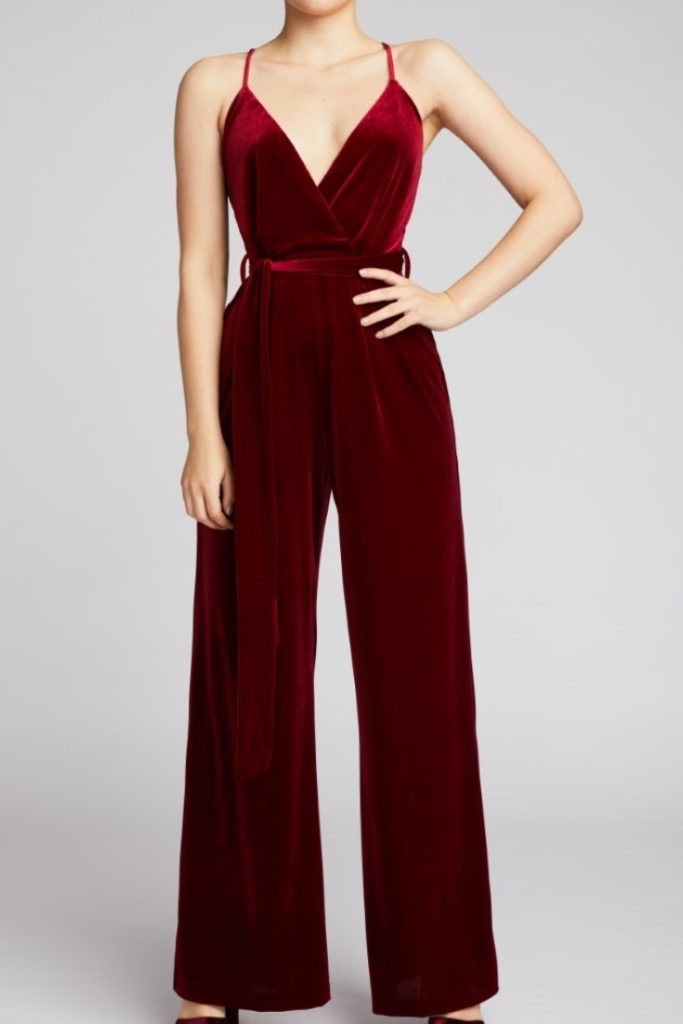 Belles of London Justina Red Velvet Jumpsuit
£125.00