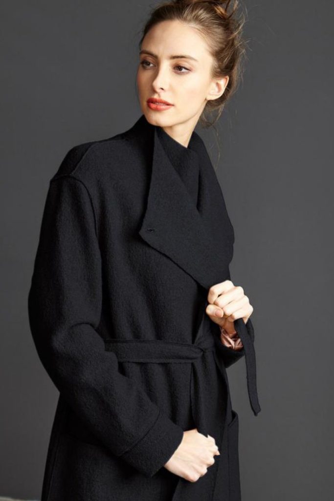 mi apparel | TALLULAH X Navy Coat in NAVY by Langerchen £220