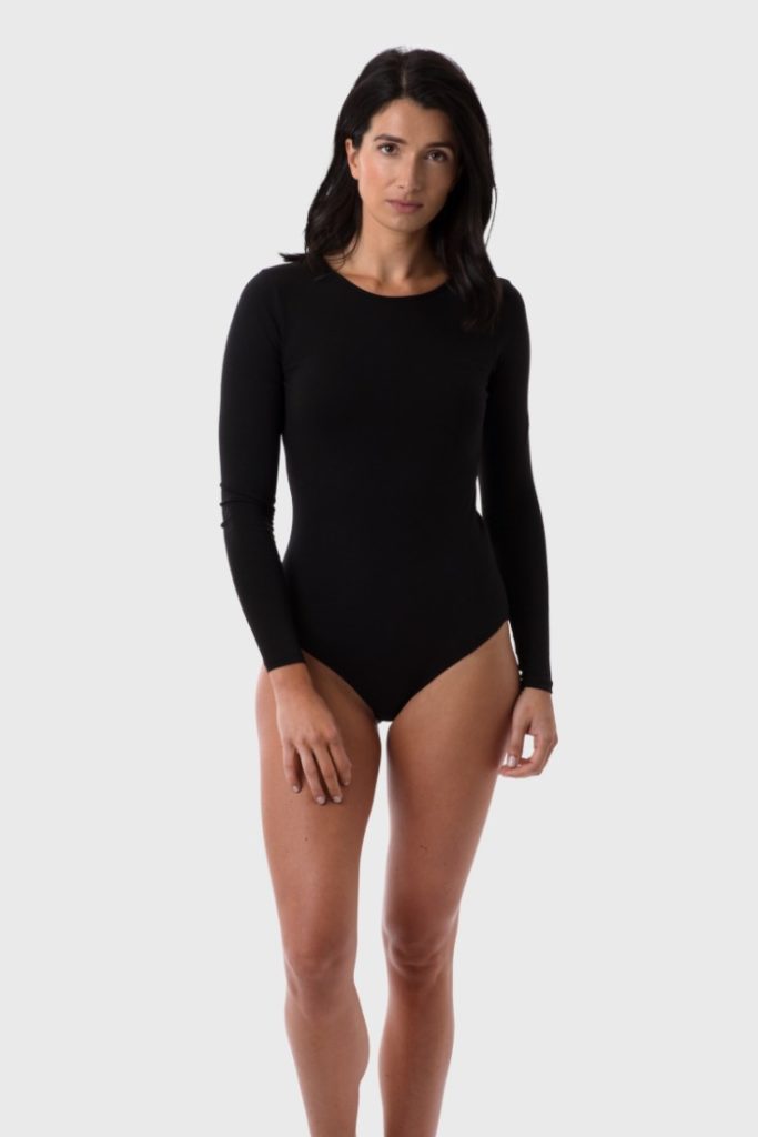 Black 100% GOTS Organic Cotton Bodysuit for Women £36
