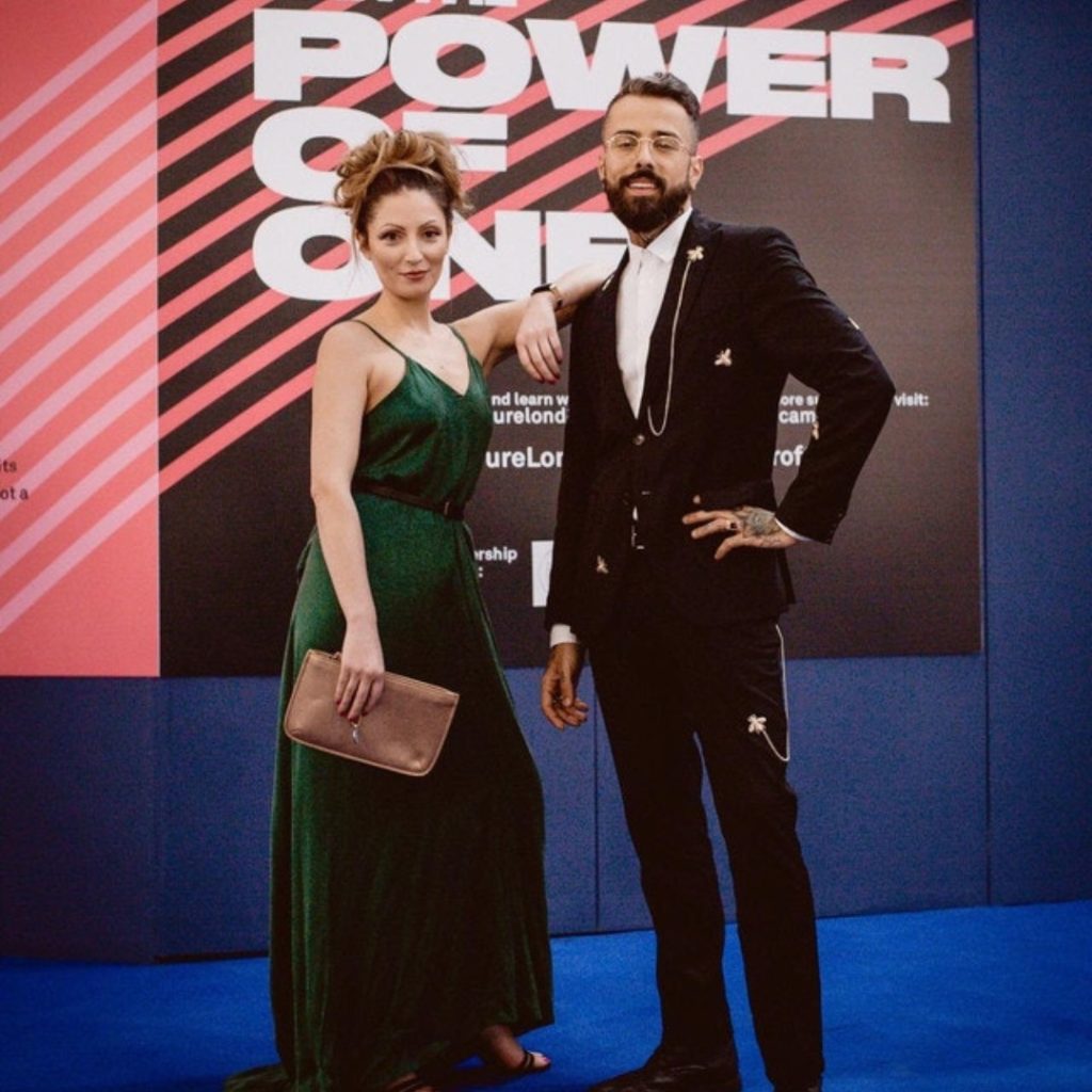 Roberta Lee | Founder of Roberta Style Lee with Dan Pontarlier | Founder of Sustainable Man | Wearing Ethical Fashion at Pure London Fashion Show 2020