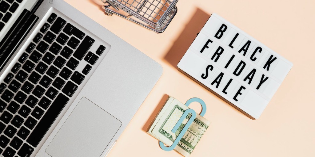 Black Friday Sale Sign and Laptop | Online Shopping 