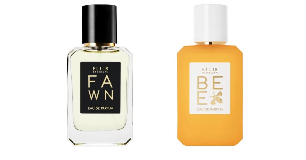 Ethically made perfume by ELLIS 2 bottles of sustainable perfume in yellow bottles