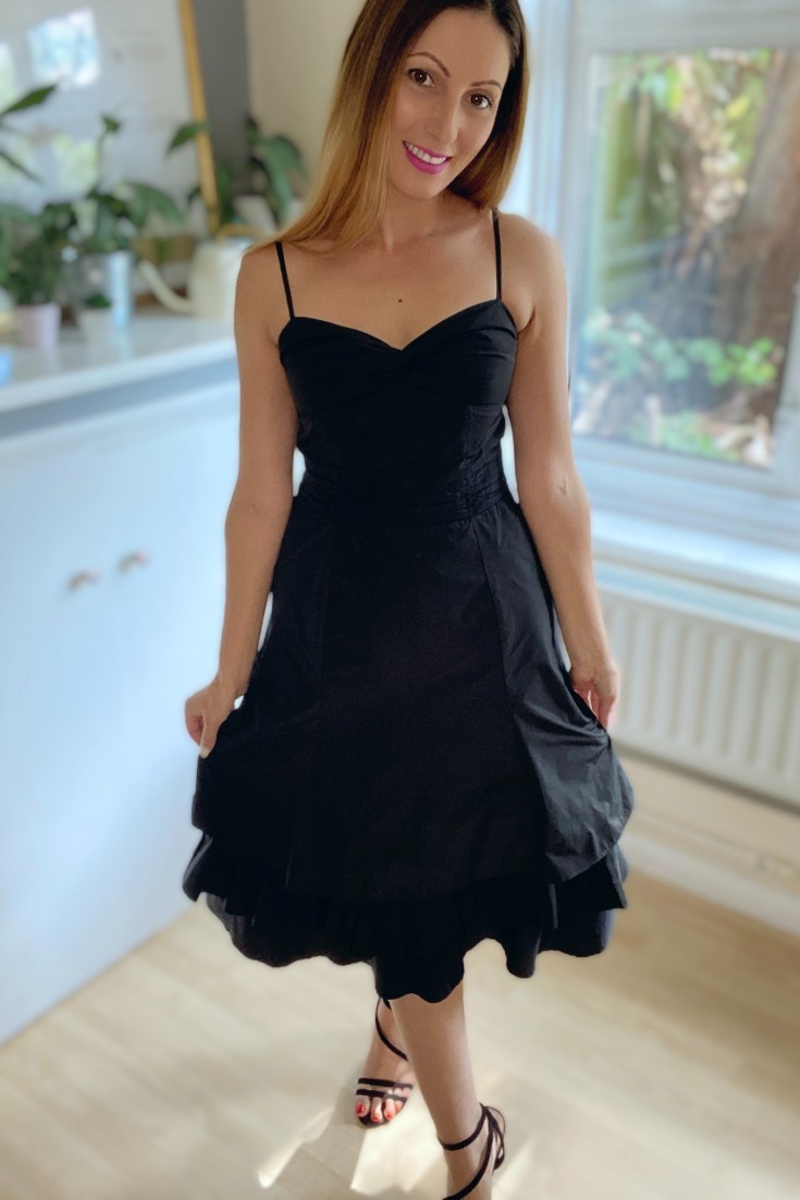 Roberta Lee the Sustainable Stylist wearing an old Dress - Reimagined by The Reclaimery _ use code RSL10 for 10% off _ Alterations specialist London