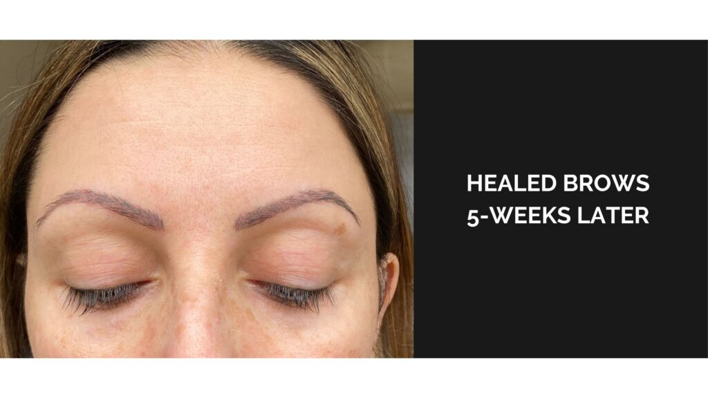 eyebrows (microblading) - healed photo after 5-weeks