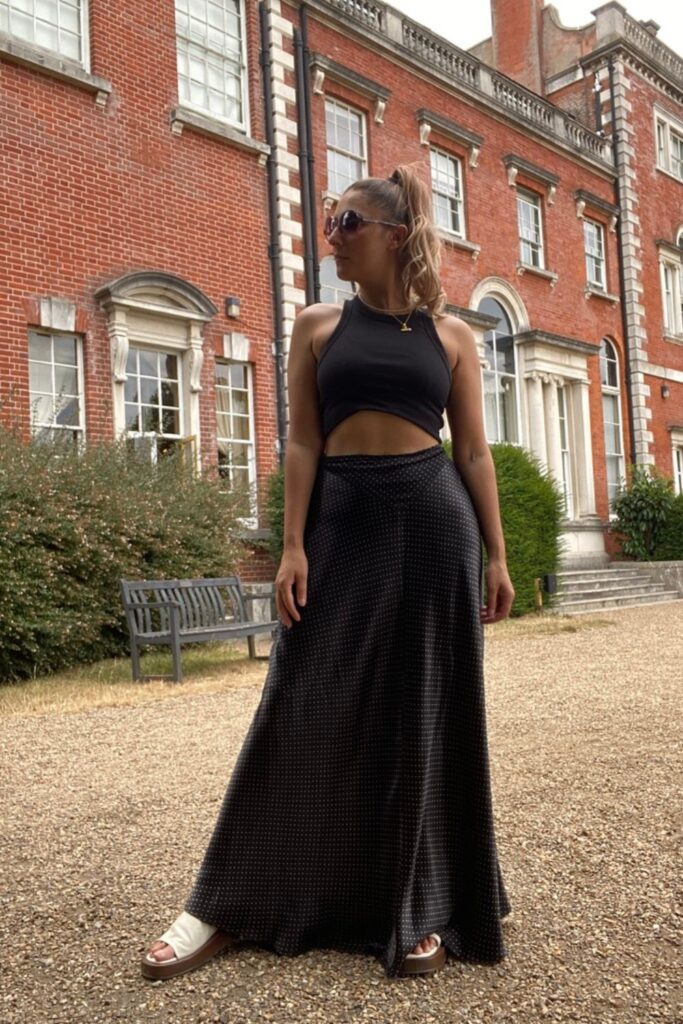 Black Maxi Skirt Summer Outfit | Sustainable Style Diary