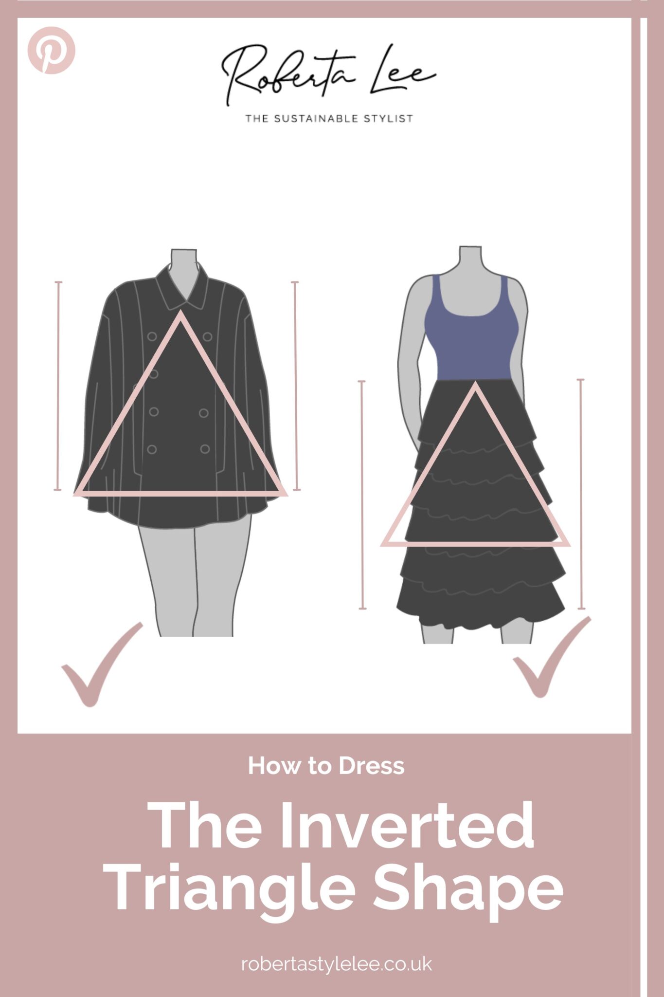 Inverted Triangle Body Shape Guide - Roberta Lee - The Sustainable Stylist