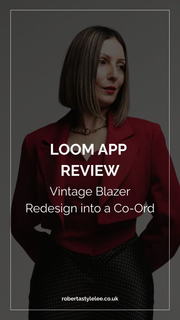 Loom App Review Loom Review Vintage Blazer Redesign into a Co-Ord PIN Red Cropped Blazer and Matching Top