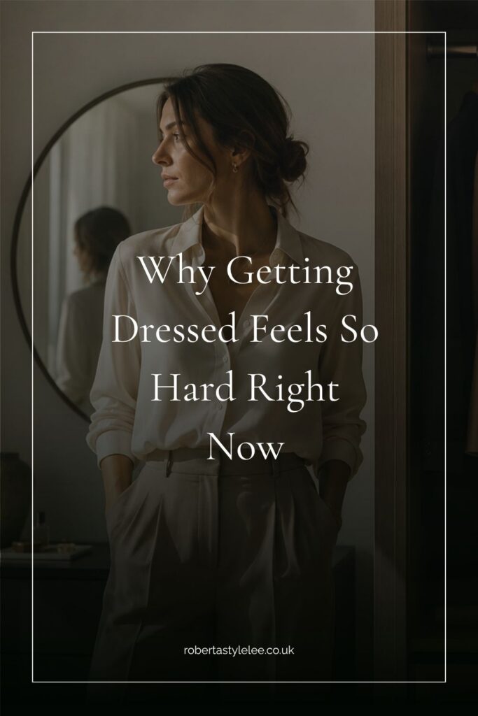 Women looking outward wondering why getting dressed feels difficult