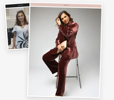 Giovanna wardrobe edit before and after styling