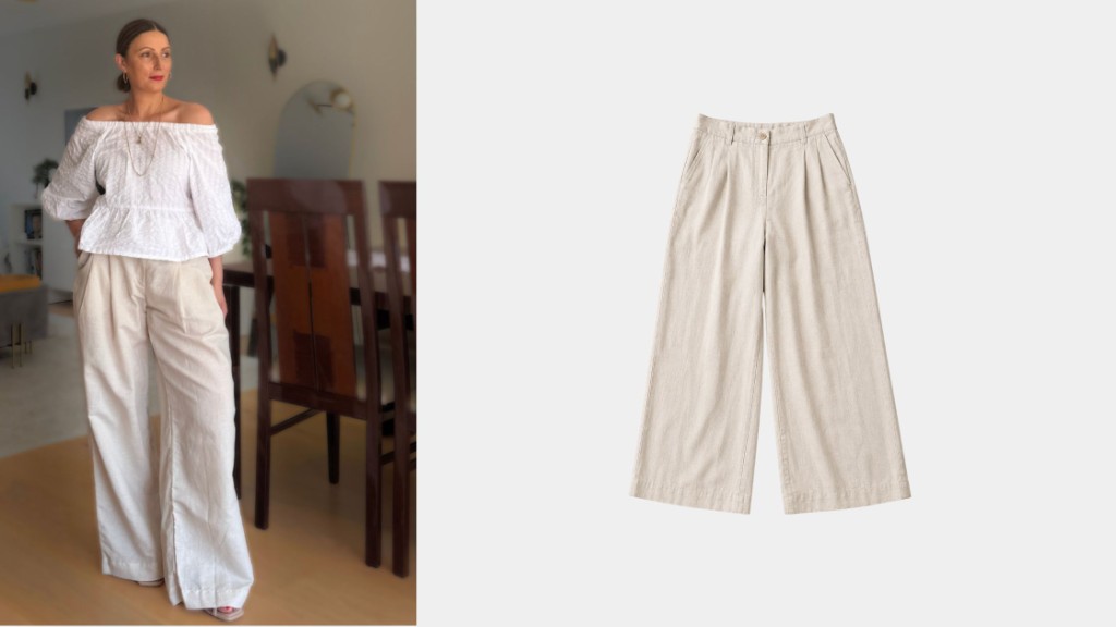 Jenerous cream wide-leg linen-cotton trousers – lifestyle and product, reviewed by Roberta Lee