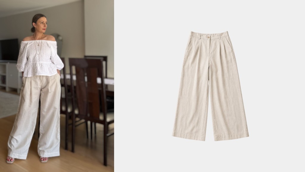 Jenerous cream wide-leg linen-cotton trousers – second look, brand review by Roberta Lee