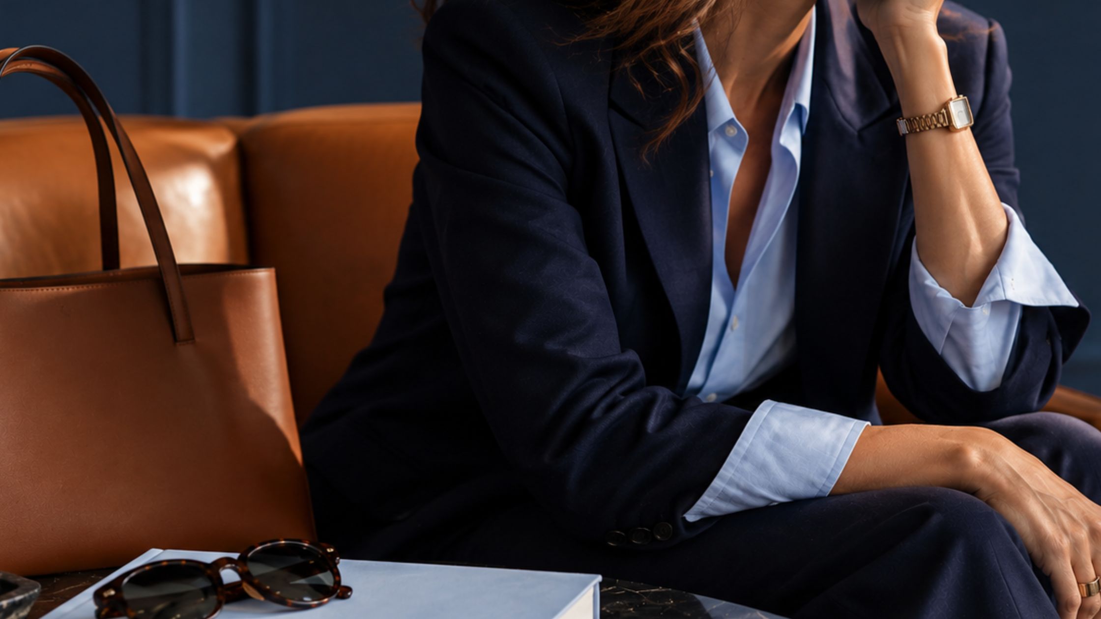 Women wearing premium luxury brands without loud logos, minimalist, timeless style, modern style - sits wondering about the definition of luxury and how to embrace luxury sustainably.